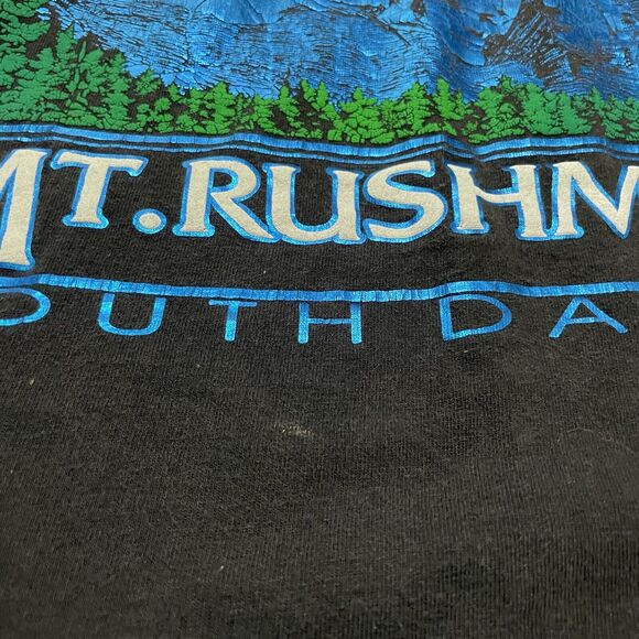 Mr. Rushmore South Dakota Keehn Scenes Tilted Black Crew Neck T-Shirt Size XL - Picture 3 of 6